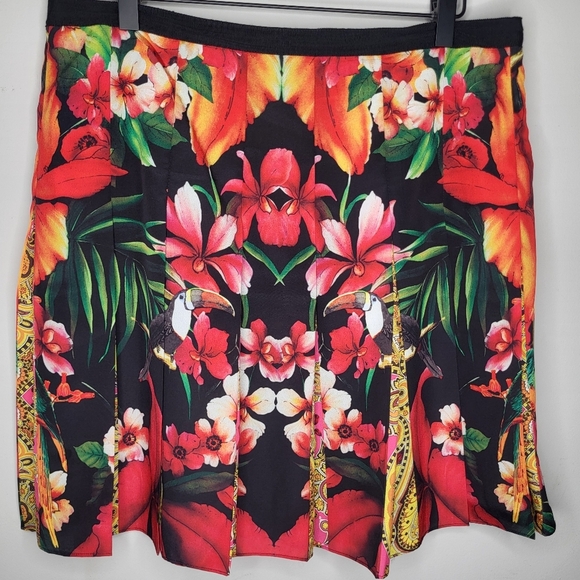 Ted Baker Floral Tropical Print Skirt Sz 4 - Picture 1 of 7